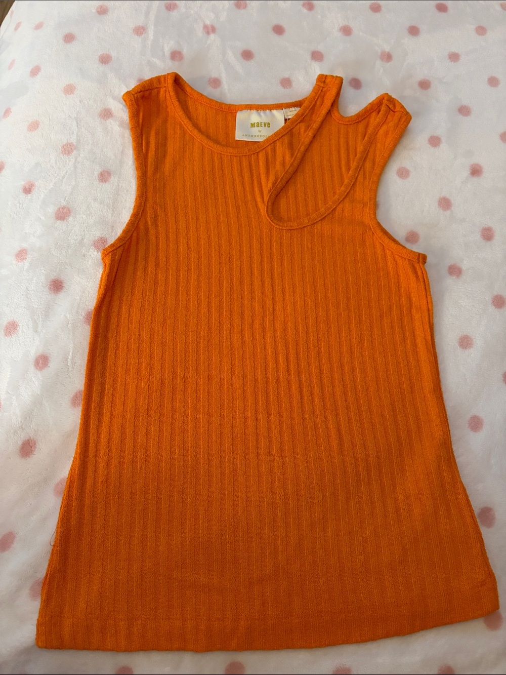 Maeve Bright Orange Ribbed Tank
